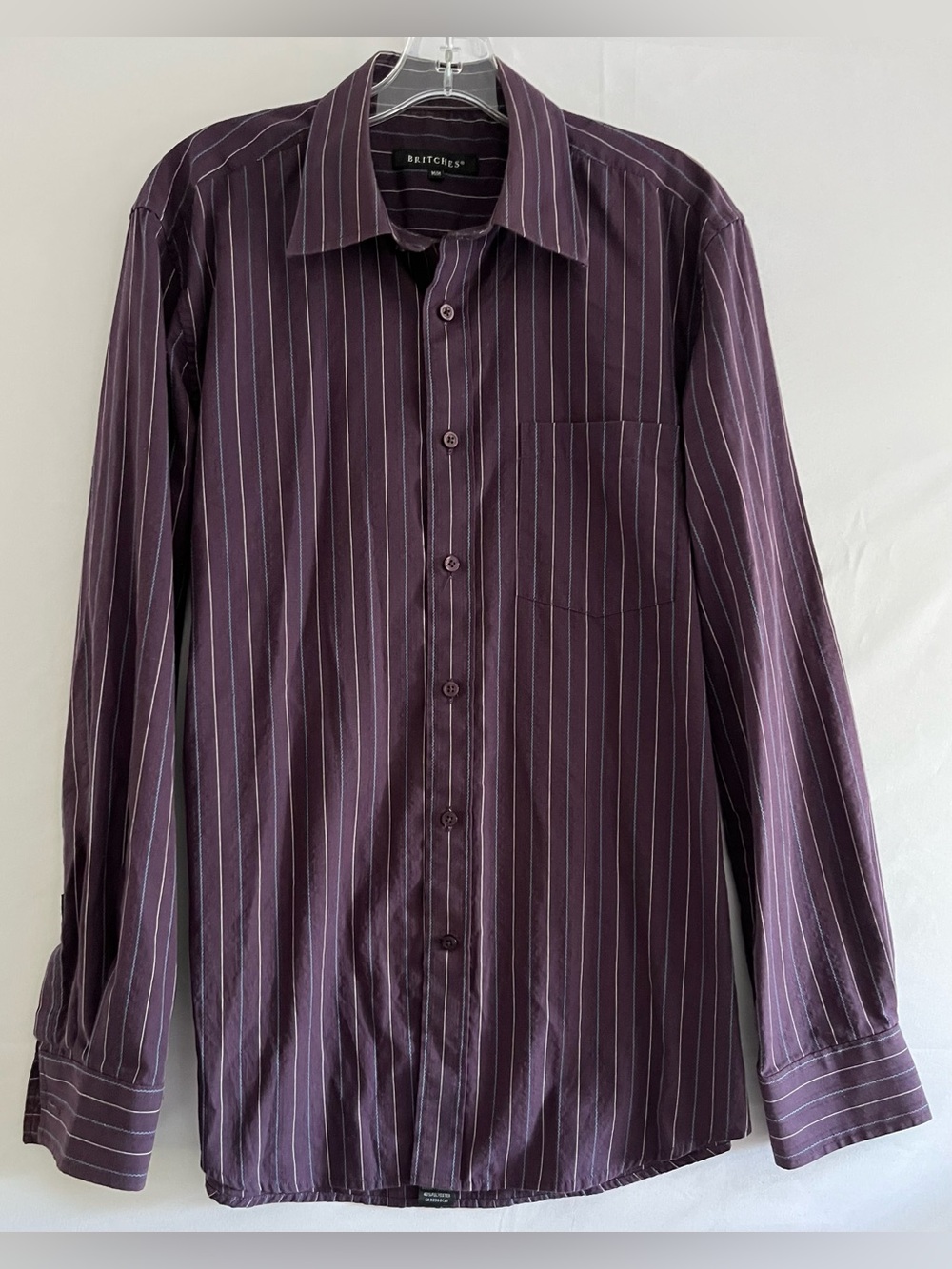 Britches Plum Pinstripe Button Down Dark Academia